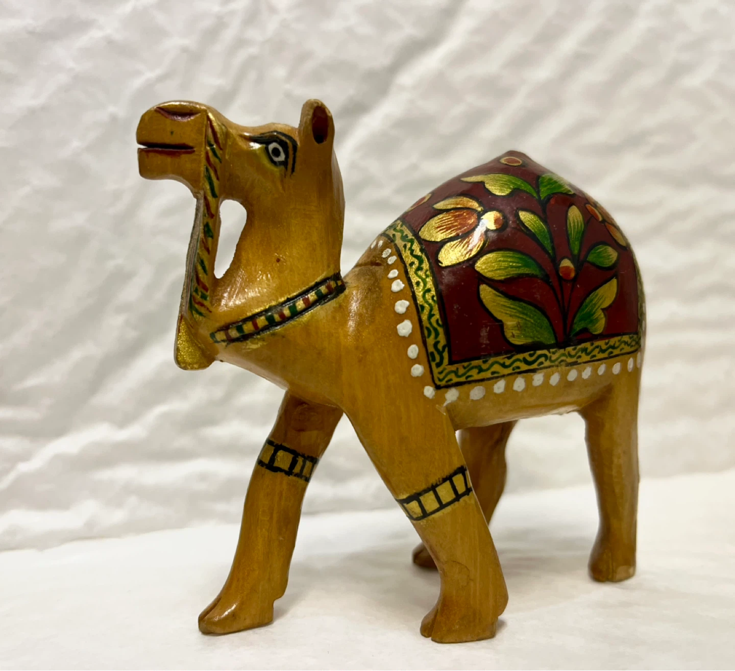 Wooden Camel & Elephant Figurines - Hand-Painted - photo 2