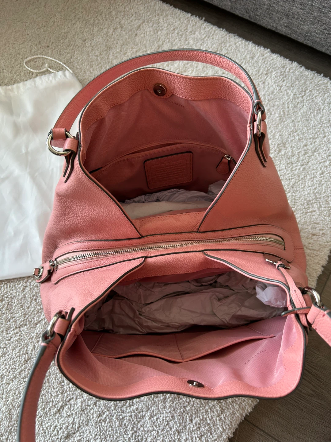 Coach Pink Pebbled Leather Shoulder Bag - photo 4