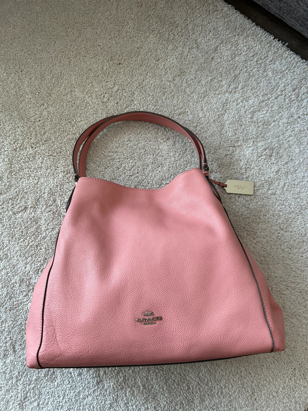 Coach Pink Pebbled Leather Shoulder Bag