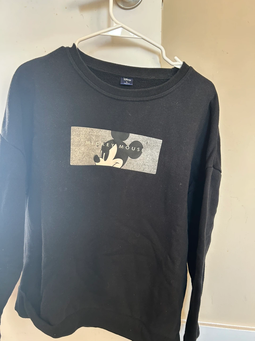 Disney Mickey Mouse Black Crewneck Sweatshirt - Size L