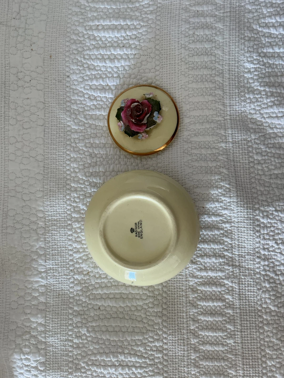 Porcelain Trinket Box with Rose - photo 3