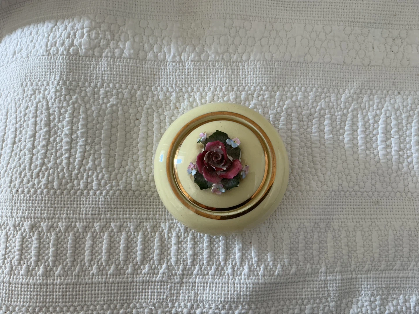 Porcelain Trinket Box with Rose