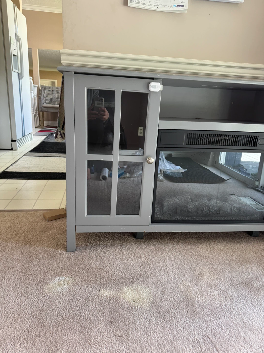 Grey Electric Fireplace TV Stand - photo 2