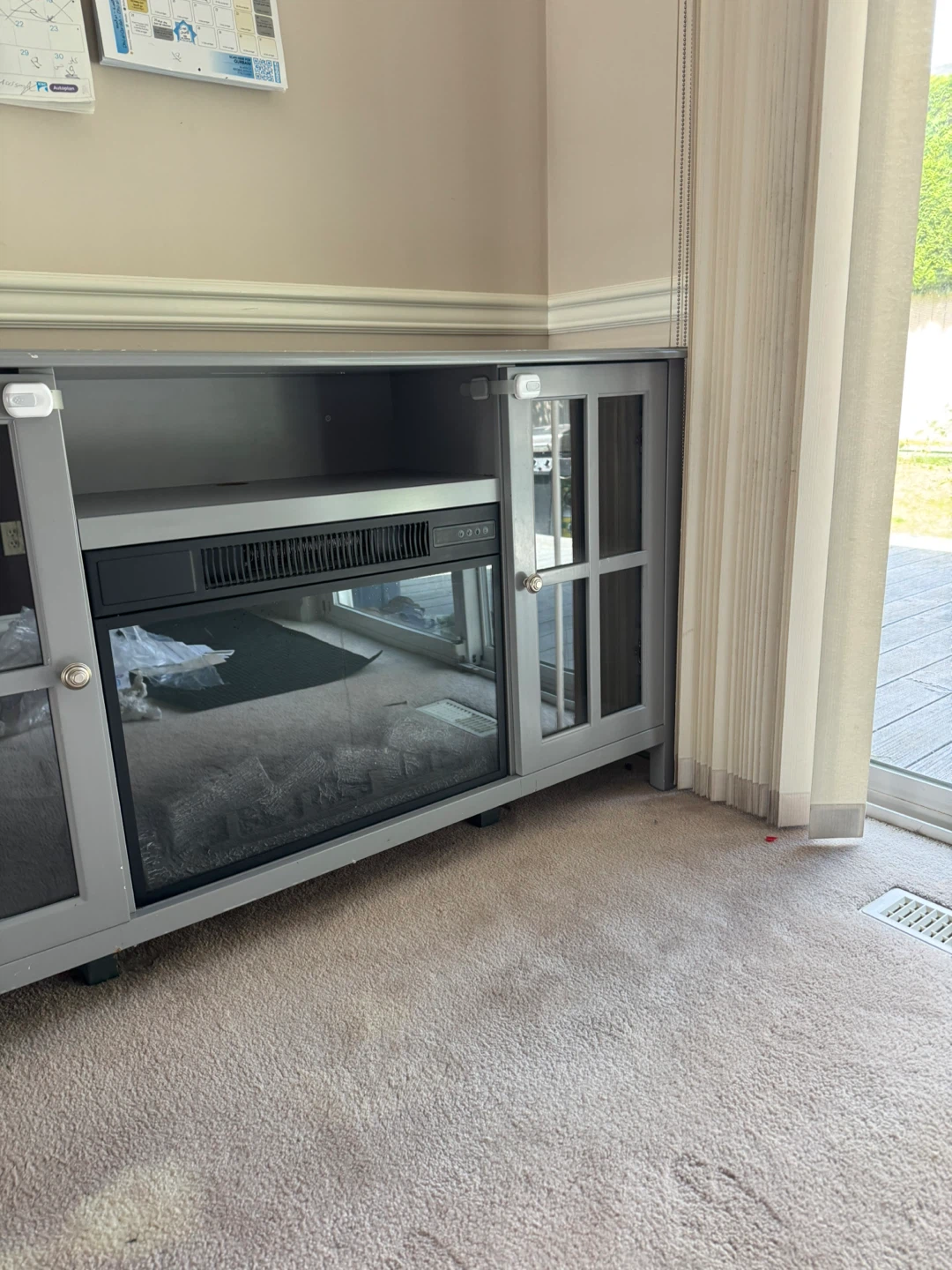 Grey Electric Fireplace TV Stand - photo 3