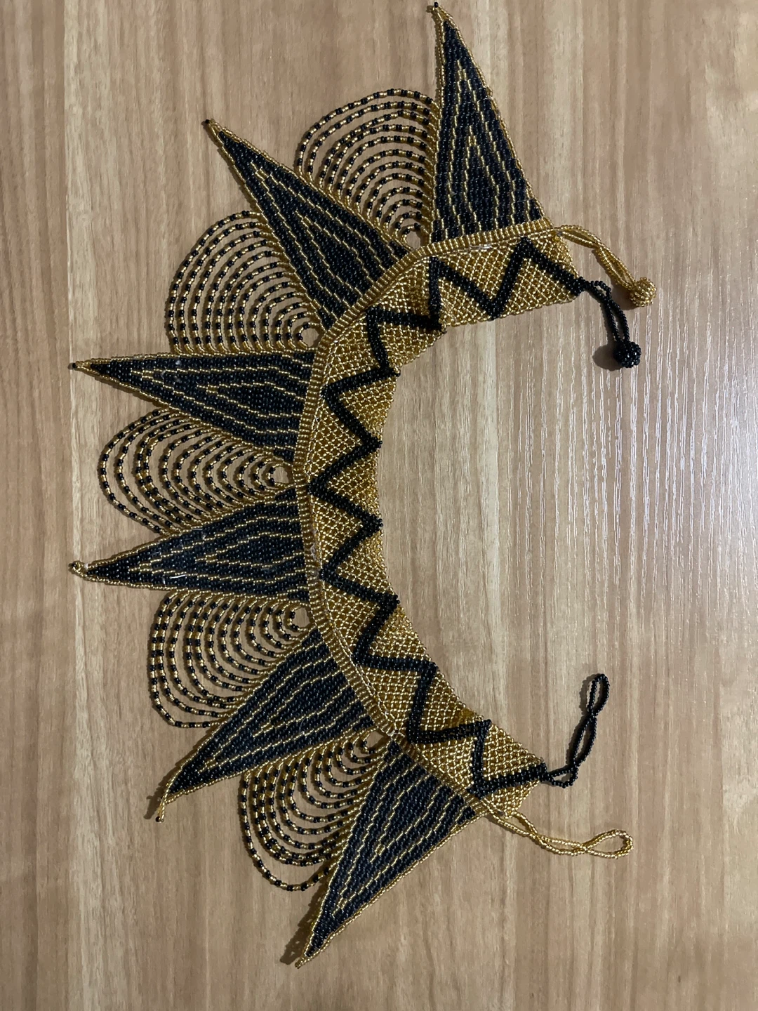 Black and Gold Beaded Choker Necklace