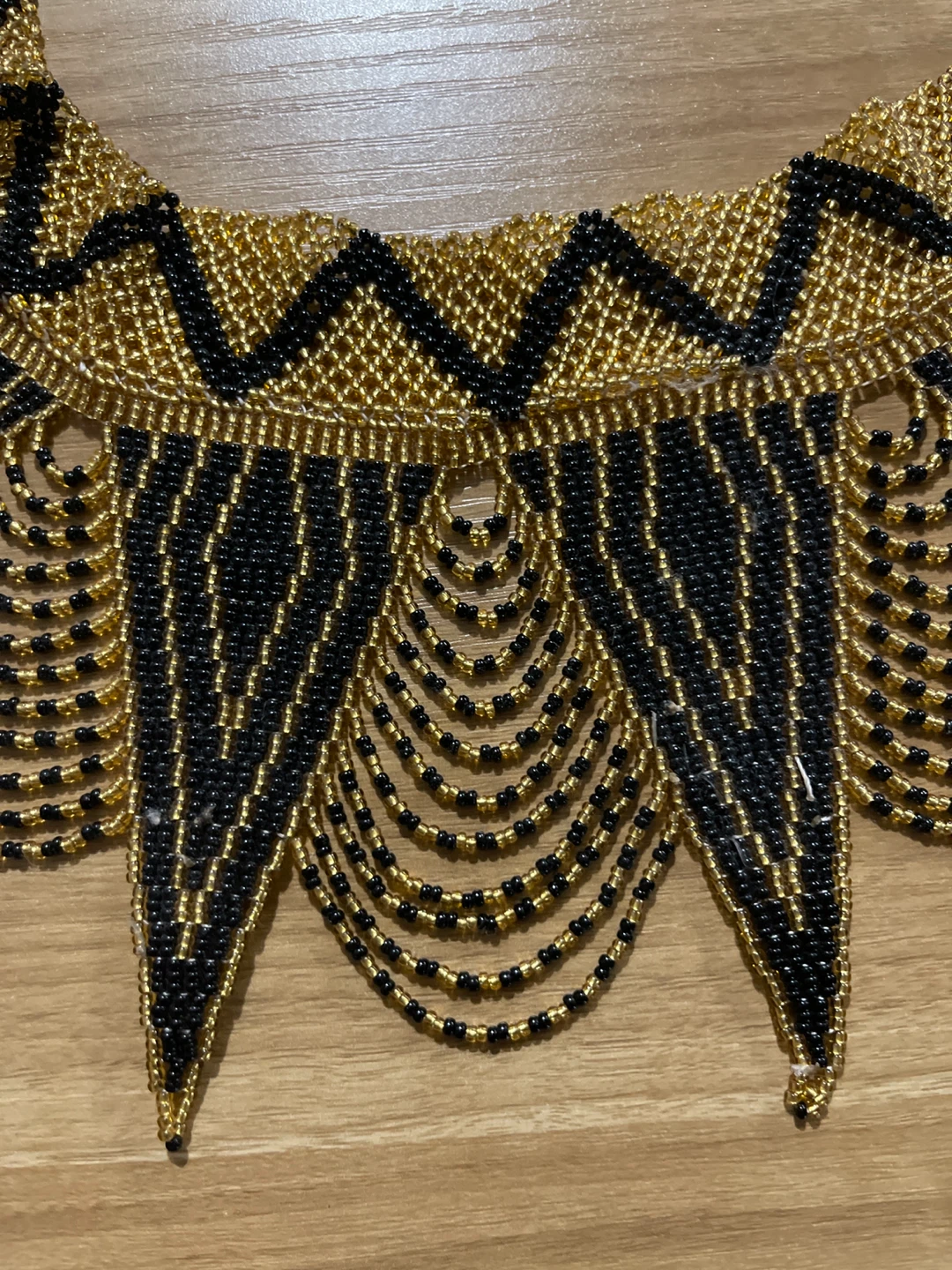 Black and Gold Beaded Choker Necklace - photo 2