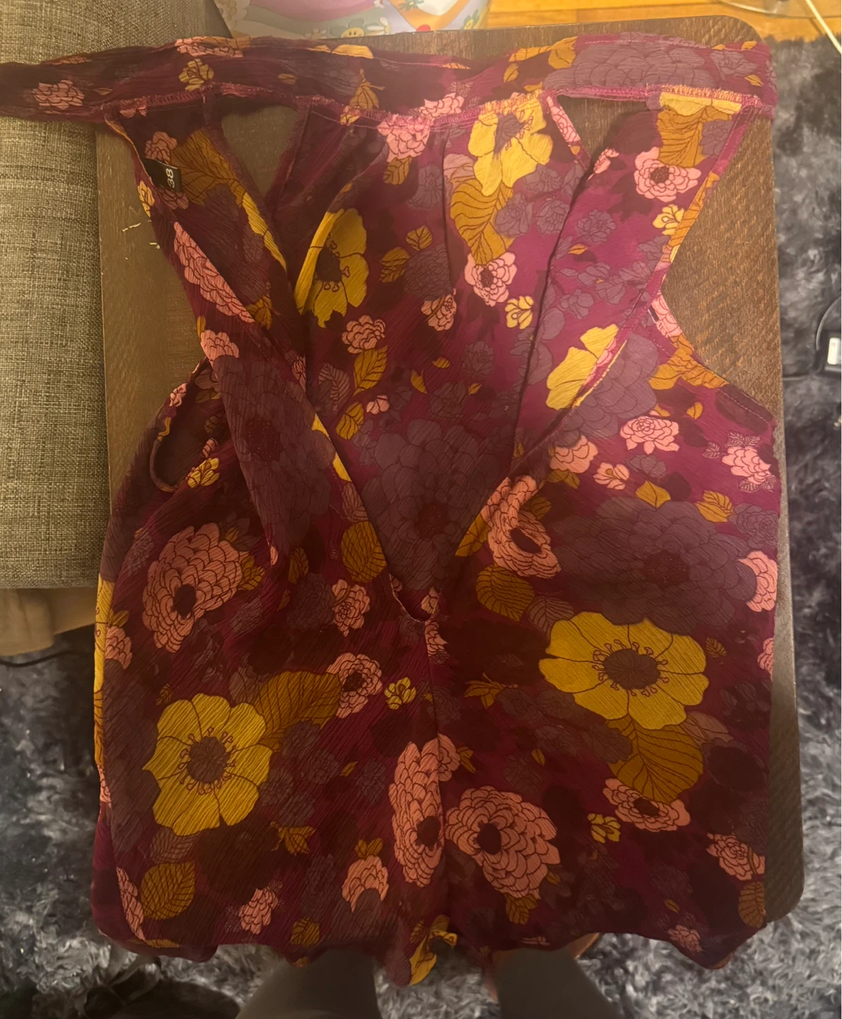 Kimono Floral Print Sleeveless Top