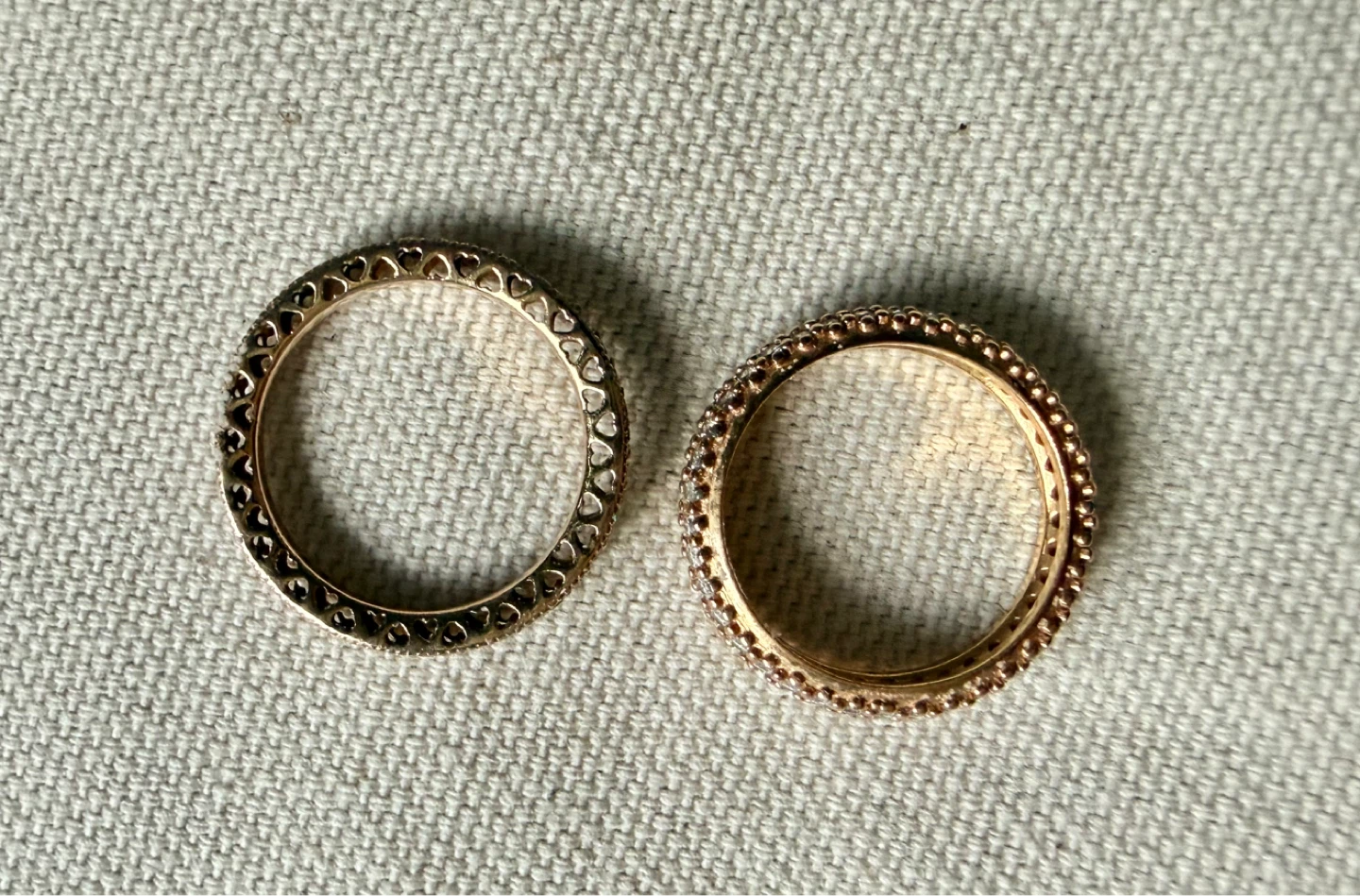 Two Rose Gold Tone Eternity Bands with CZ Stones - photo 4