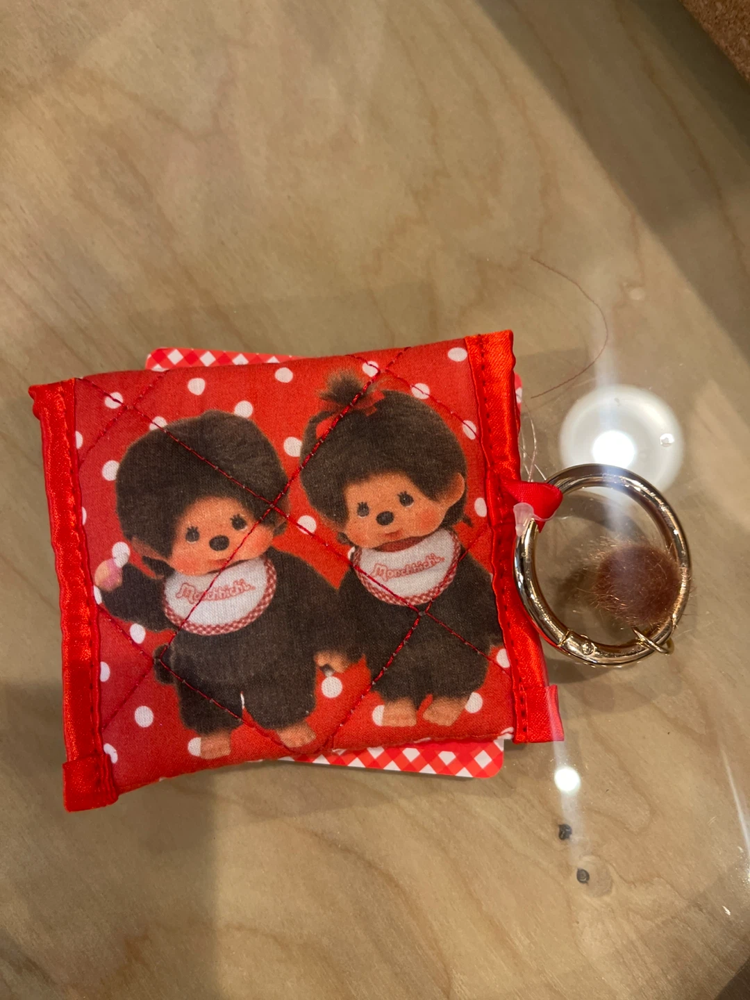 Monchhichi Quilted Pouch with Keychain