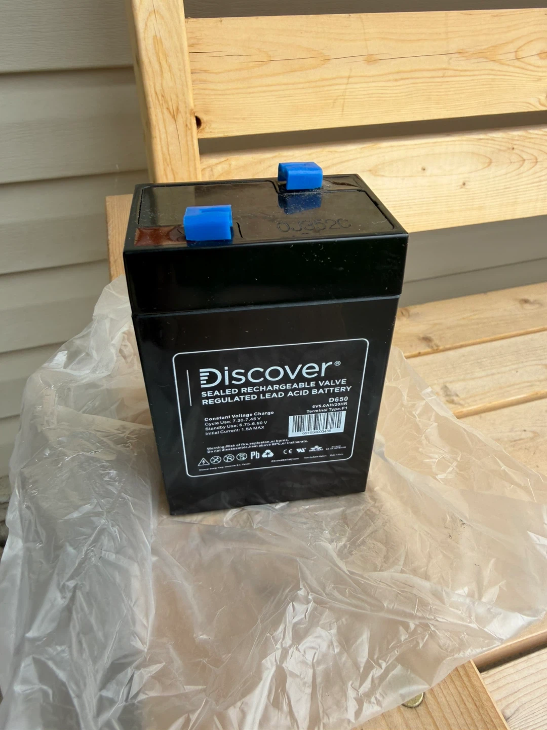 Discover D650 Sealed Rechargeable Lead Acid Battery 6V 5.0AH