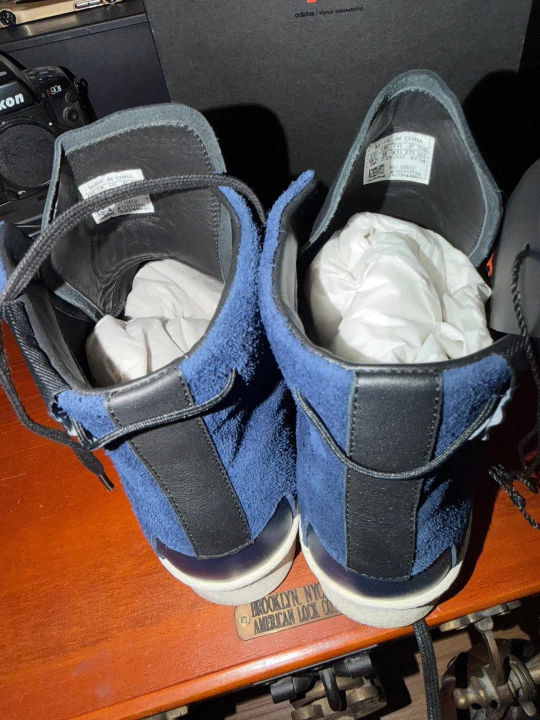 Adidas Y-3 Super High CG6232 Blue Suede Sneakers Men's Size 9.5 - photo 4