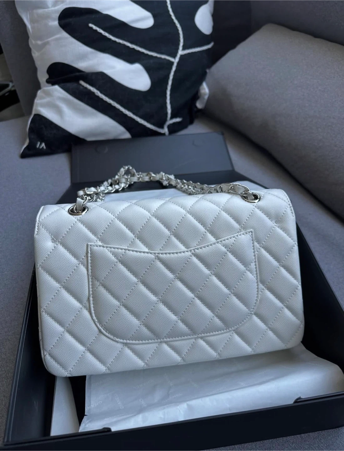 White Chanel Medium Classic Flap Bag - photo 4