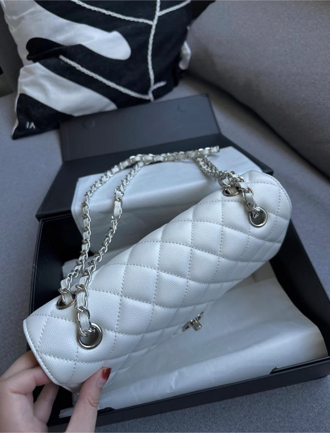 White Chanel Medium Classic Flap Bag - photo 3