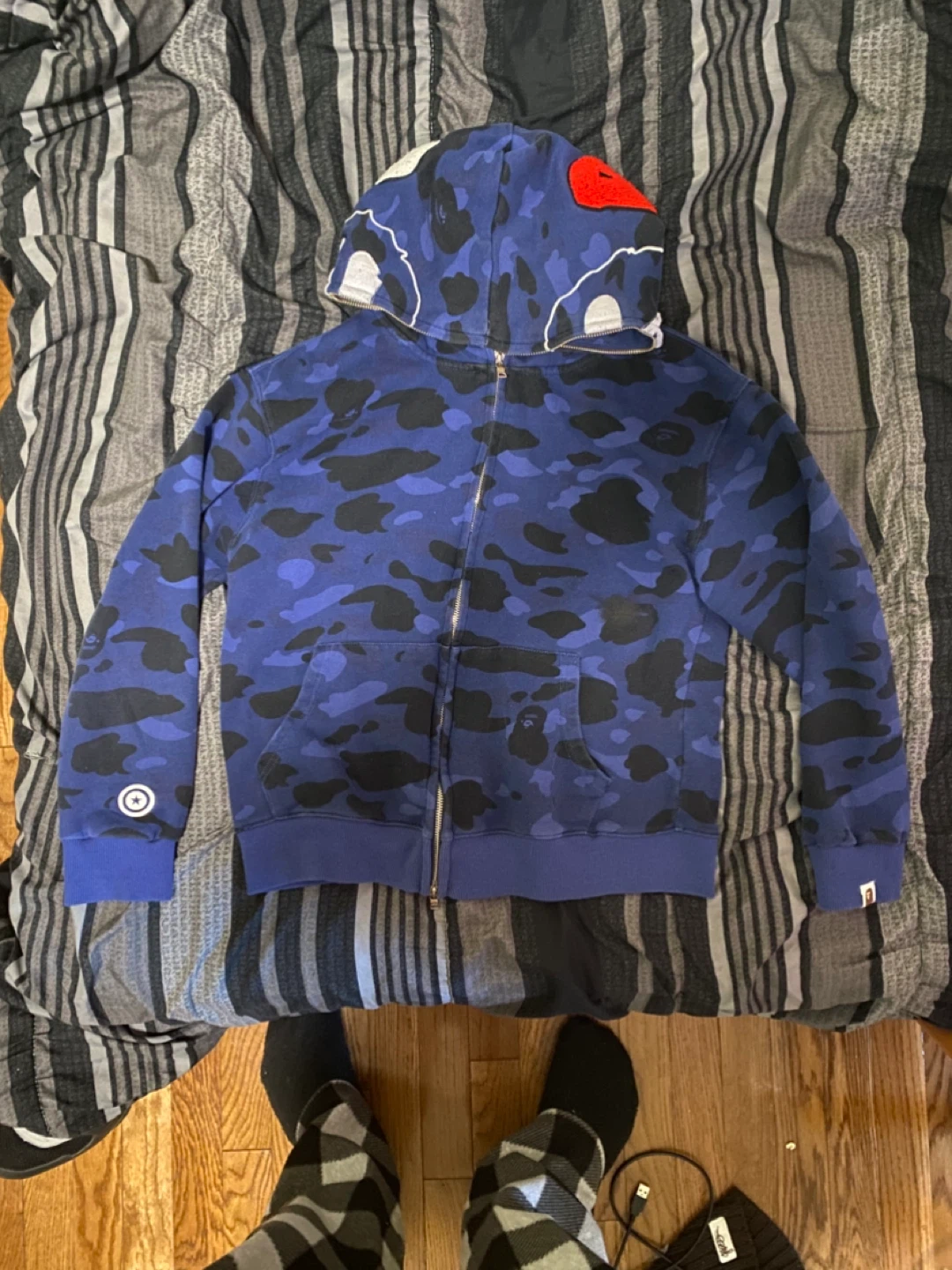 BAPE Full Zip Hoodie Blue Camo - photo 3
