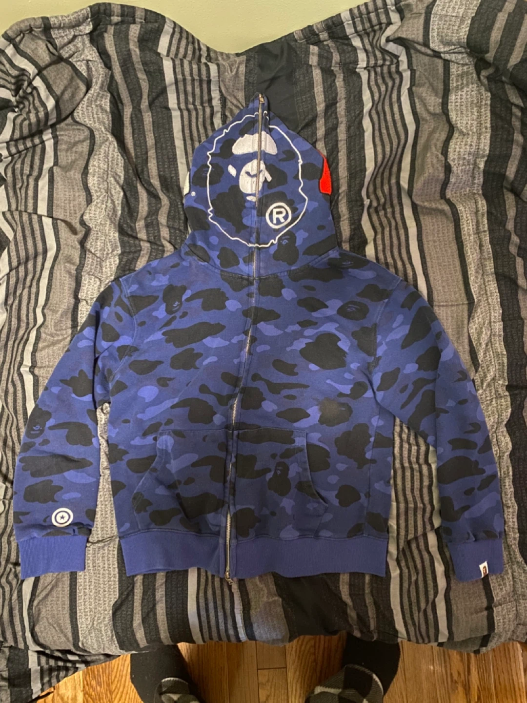 BAPE Full Zip Hoodie Blue Camo - photo 4