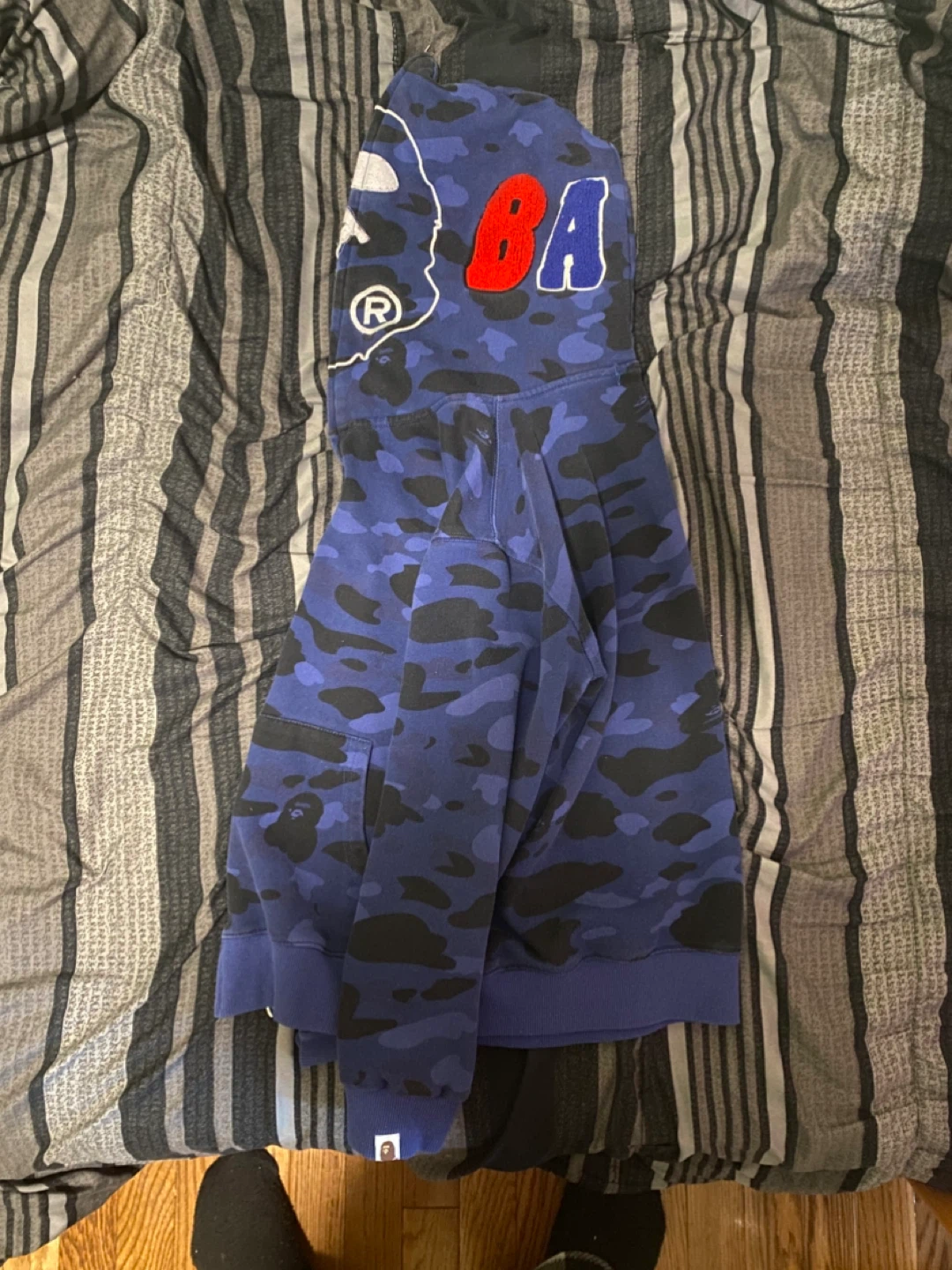 BAPE Full Zip Hoodie Blue Camo