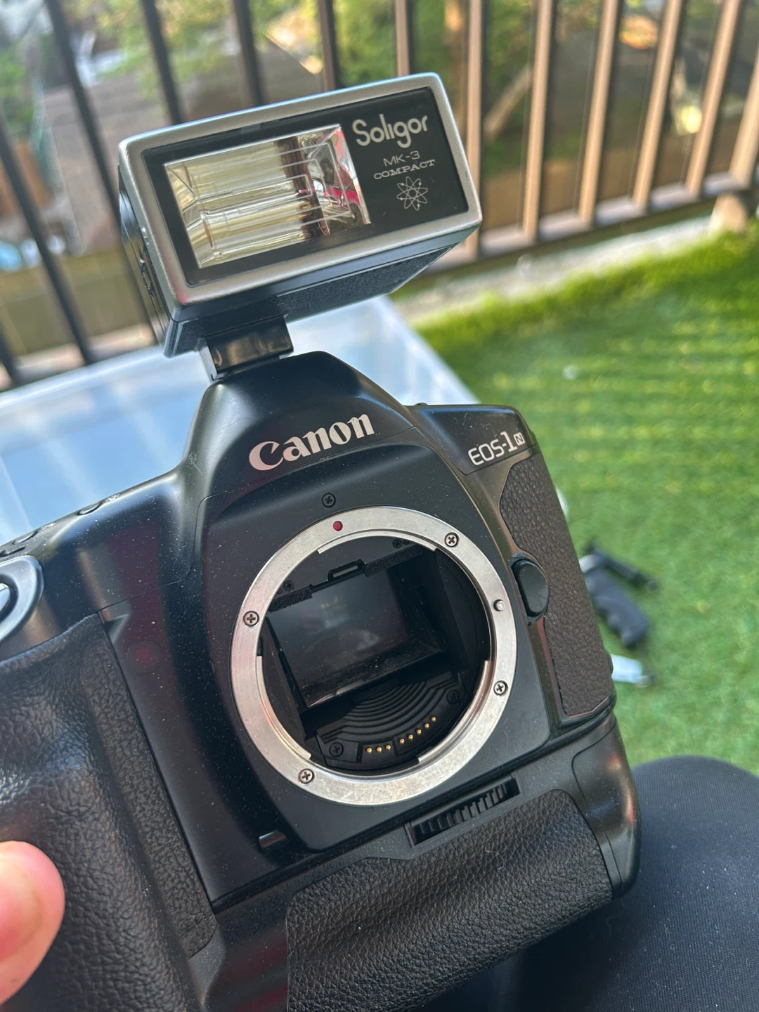 Canon EOS-1N SLR Film Camera with Soligor Flash - photo 3