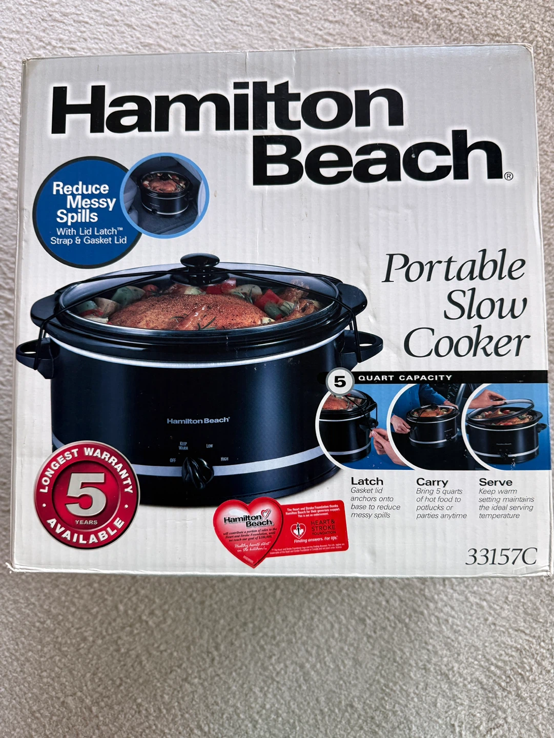 Hamilton Beach Portable Slow Cooker 5 Quart