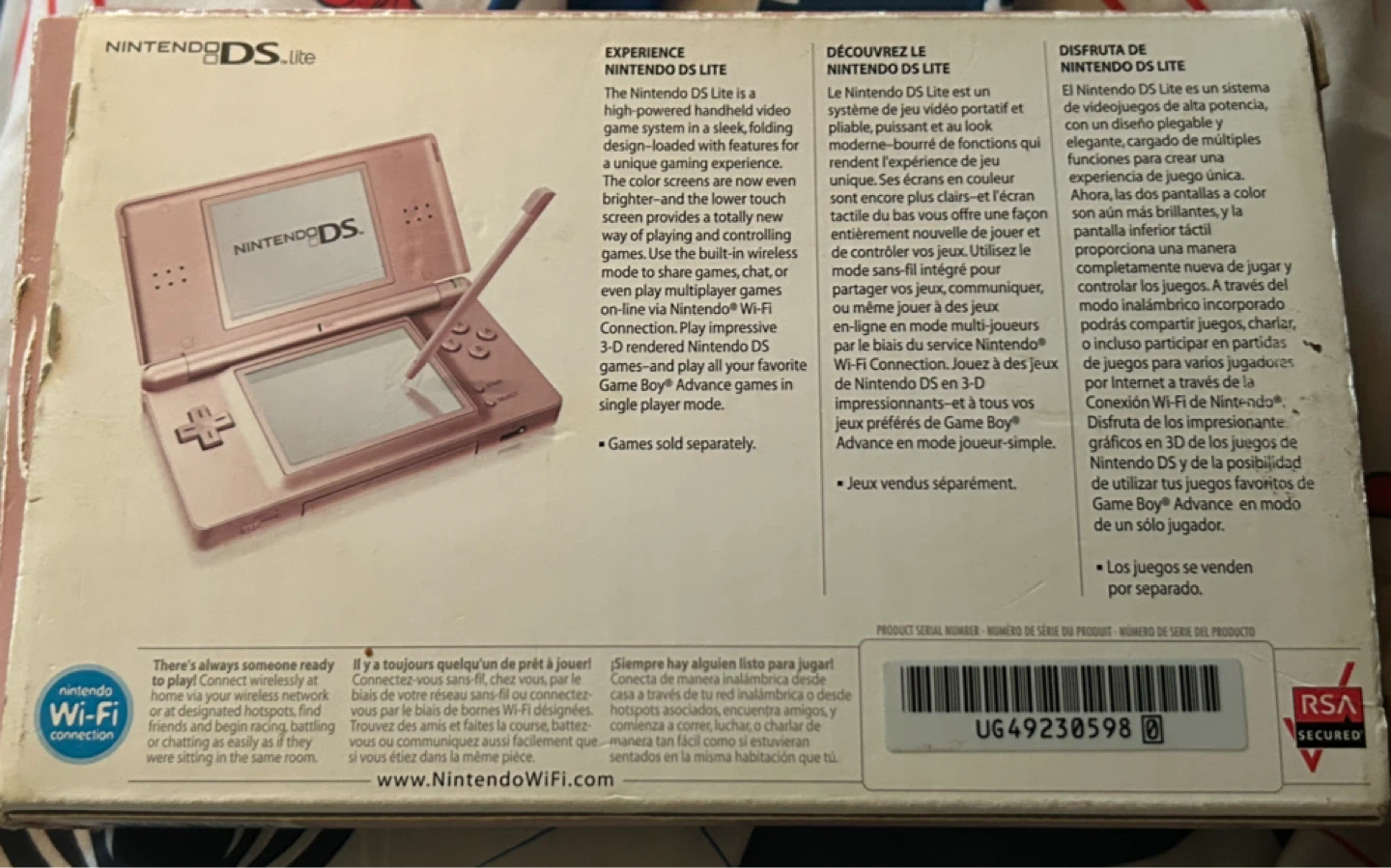 Nintendo DS Lite Pink Console w/ New Super Mario Bros. Game - photo 3