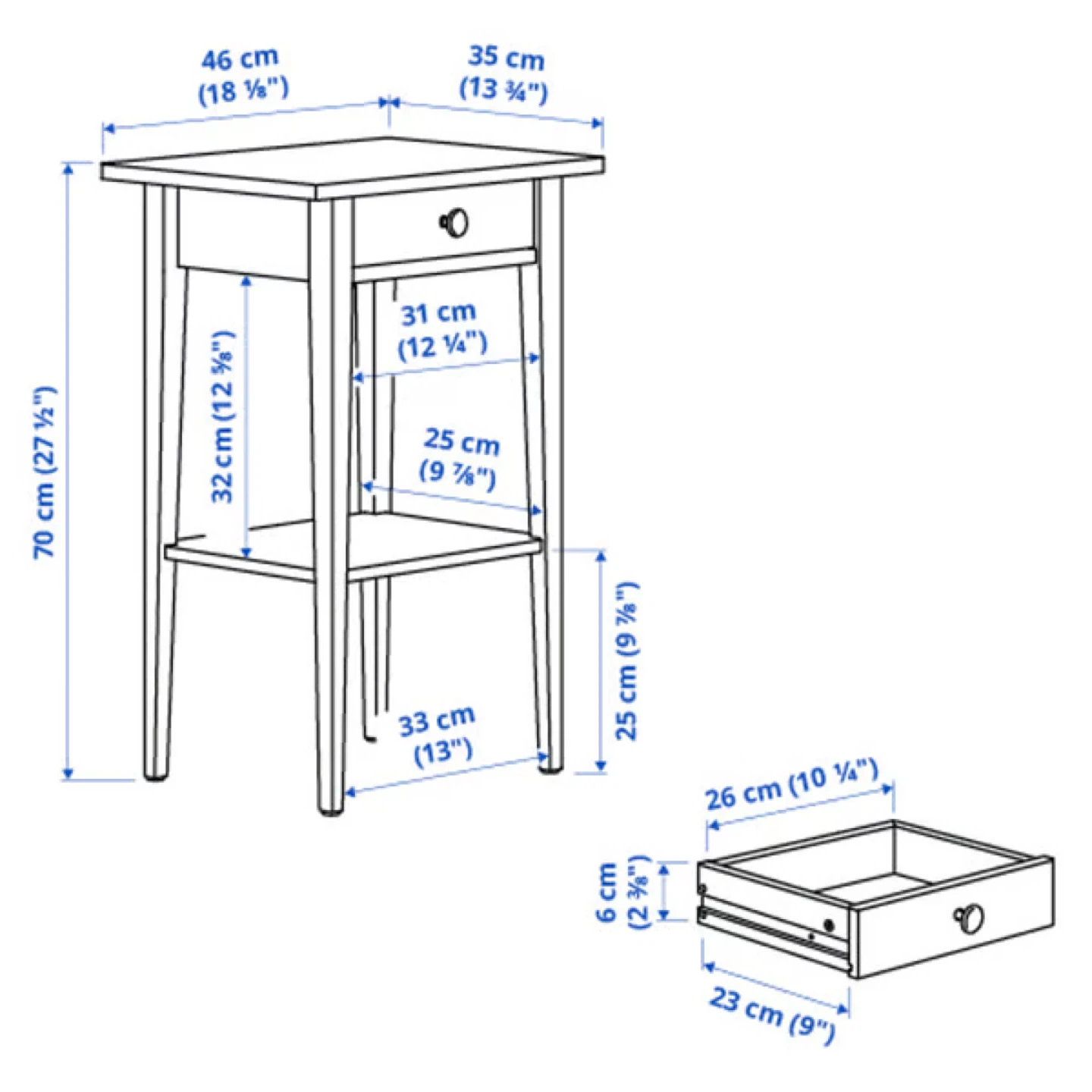 Ikea hemnes bedside table - photo 3