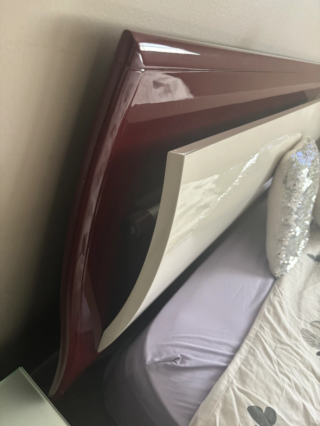Modern Bed Frame with Glossy Accents - photo 3