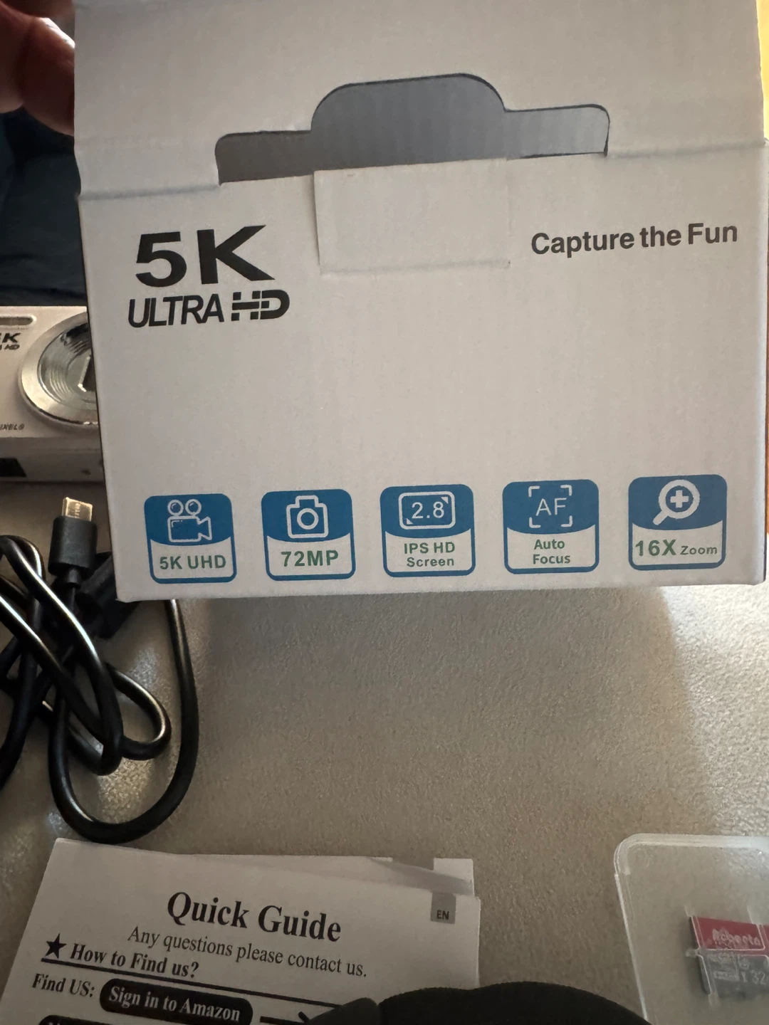 White 5K Ultra HD Digital Camera with 72MP and 16x Zoom - photo 5