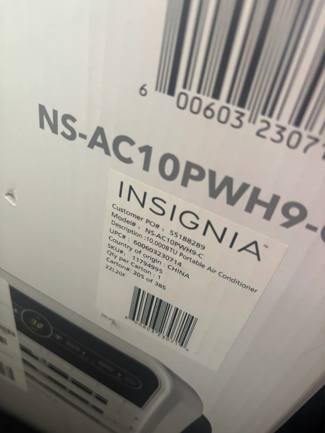 Insignia NS-AC10PWH9-C 10,000 BTU Portable Air Conditioner - photo 2