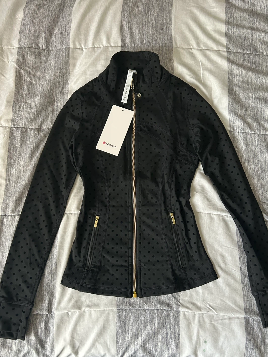 Lululemon Define Jacket Black Polka Dot Size 4 - photo 2