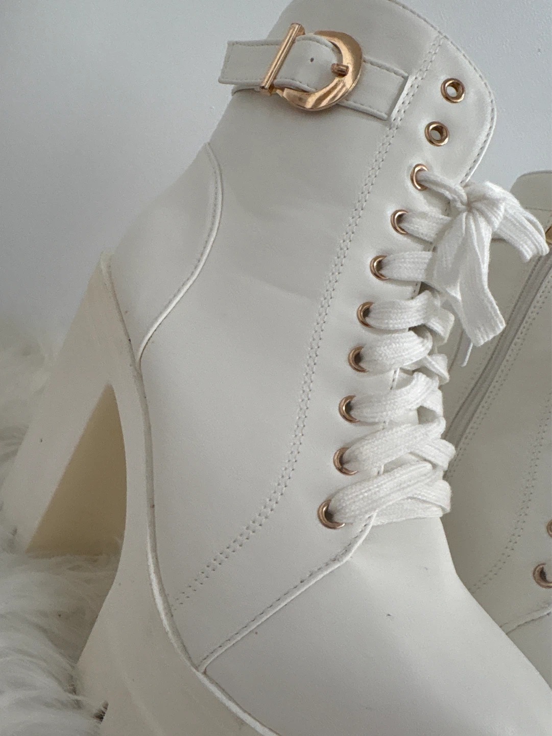 White Platform Combat Boots - photo 2
