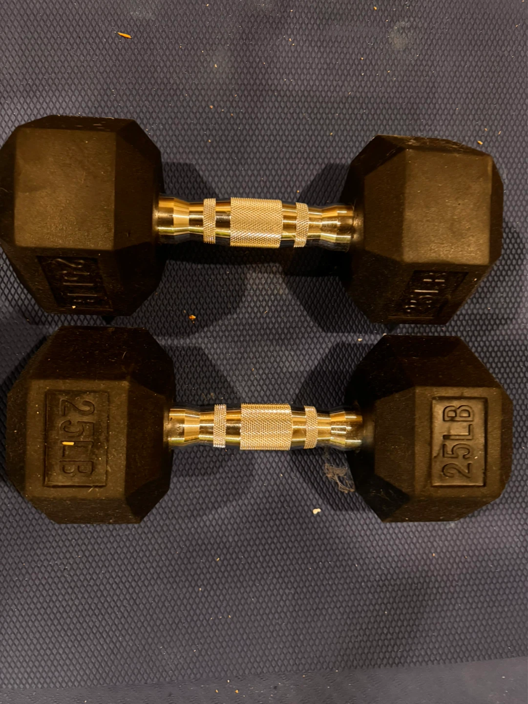 2 x 25lb Hex Dumbbells