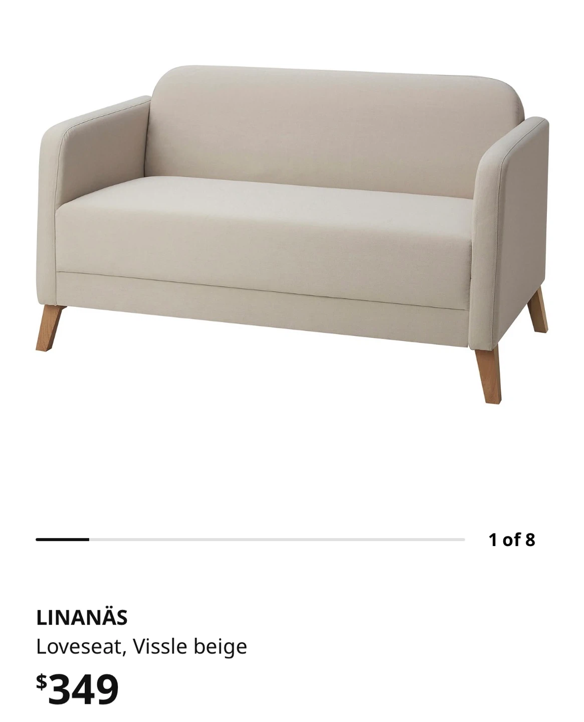 IKEA LINANÄS Loveseat, Vissle beige - photo 3