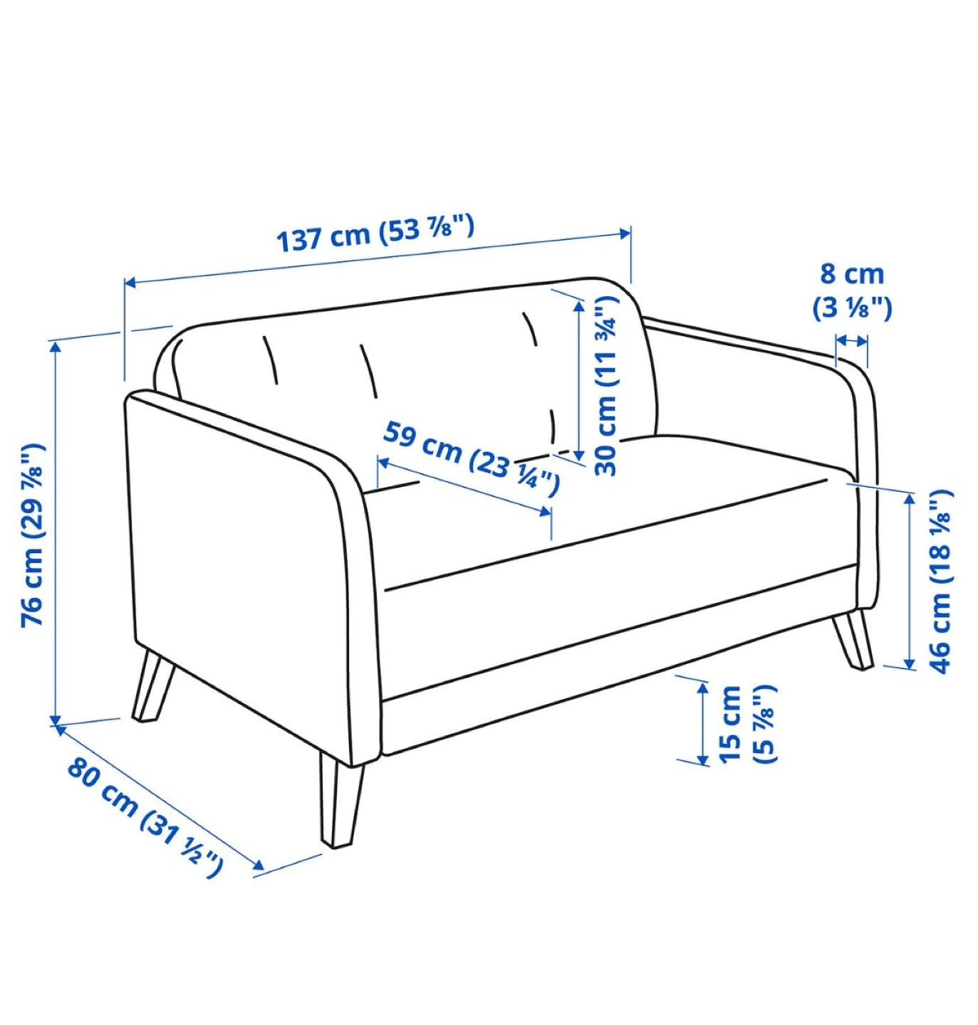 IKEA LINANÄS Loveseat, Vissle beige - photo 2