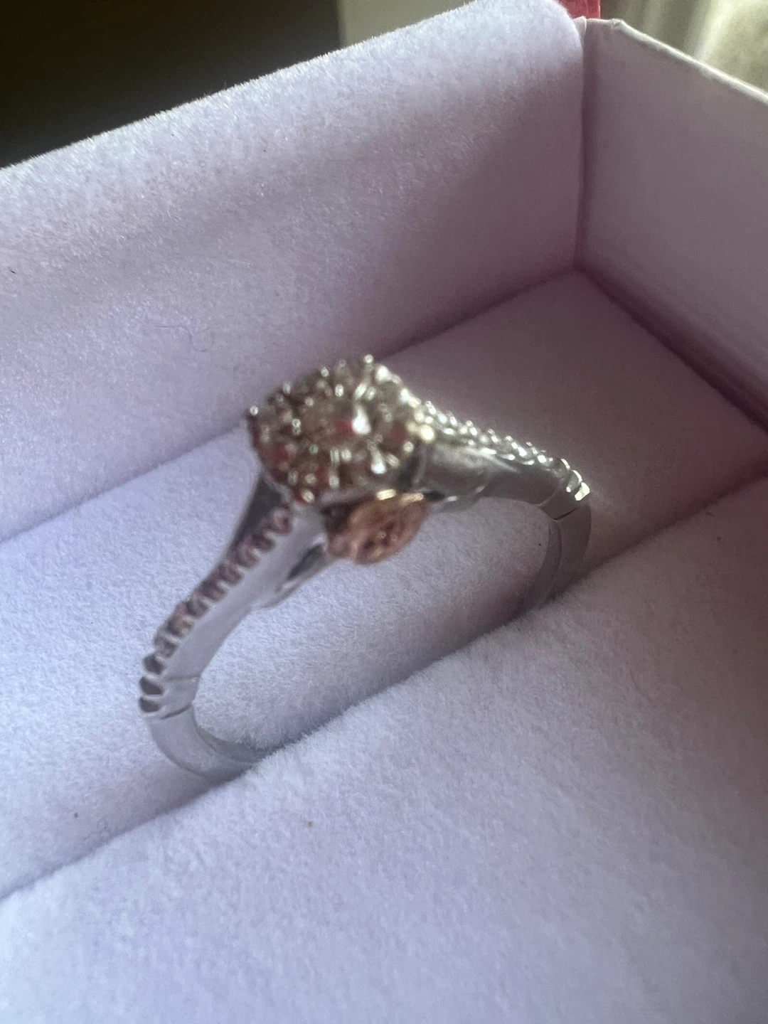 10K Diamond Ring with Rose Accent - photo 3