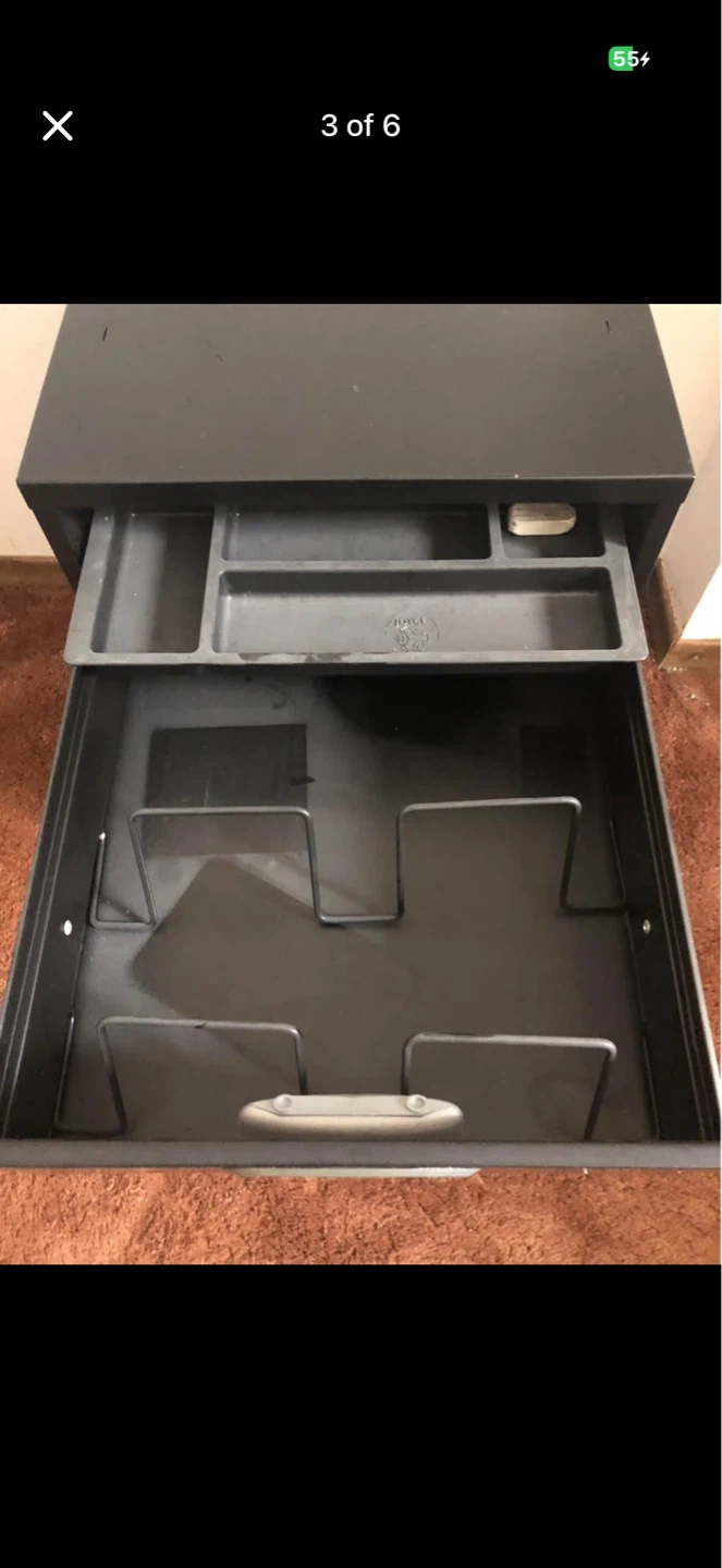 Black 3-Drawer Filing Cabinet - photo 3