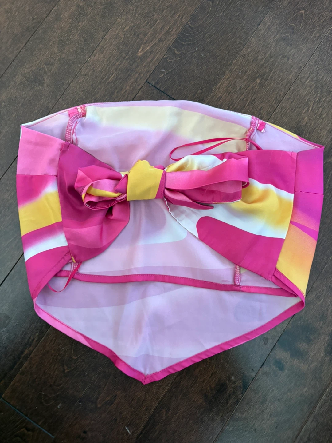 GARAGE Pink Yellow Orange Abstract Print Bandana Top - photo 2