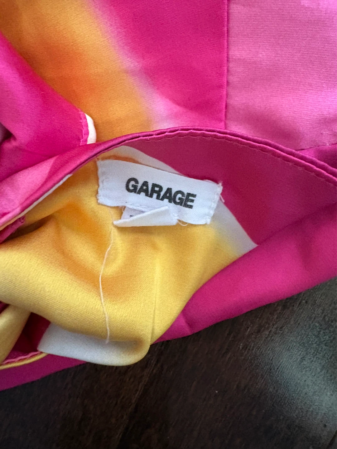 GARAGE Pink Yellow Orange Abstract Print Bandana Top - photo 3