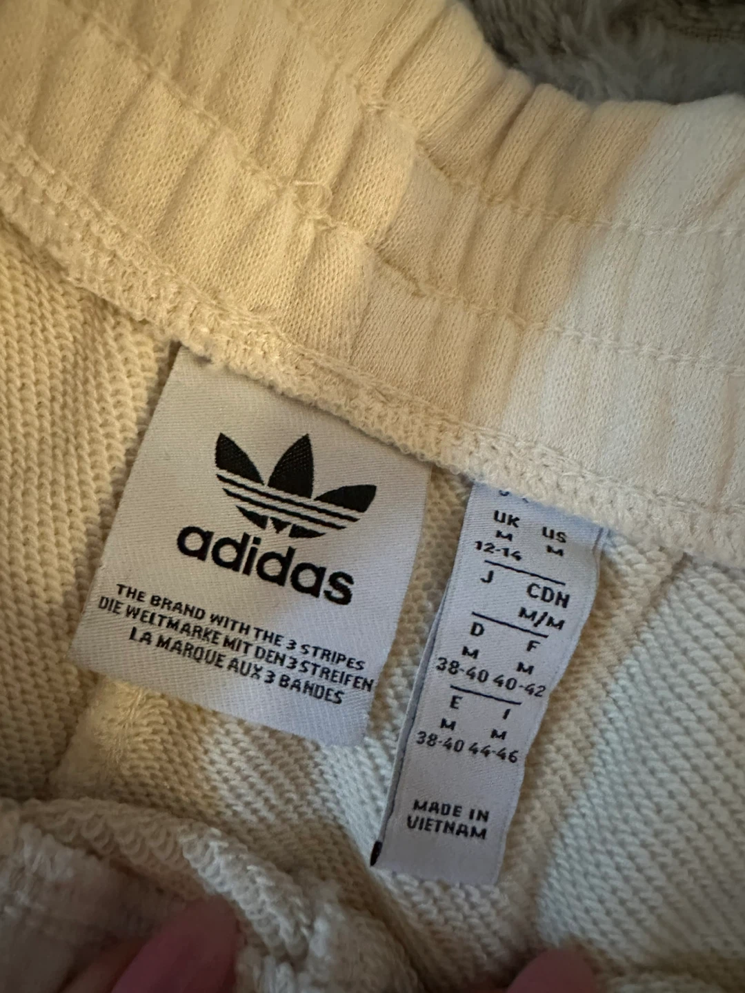 Adidas Sweatpants Cream Beige Blue - photo 3