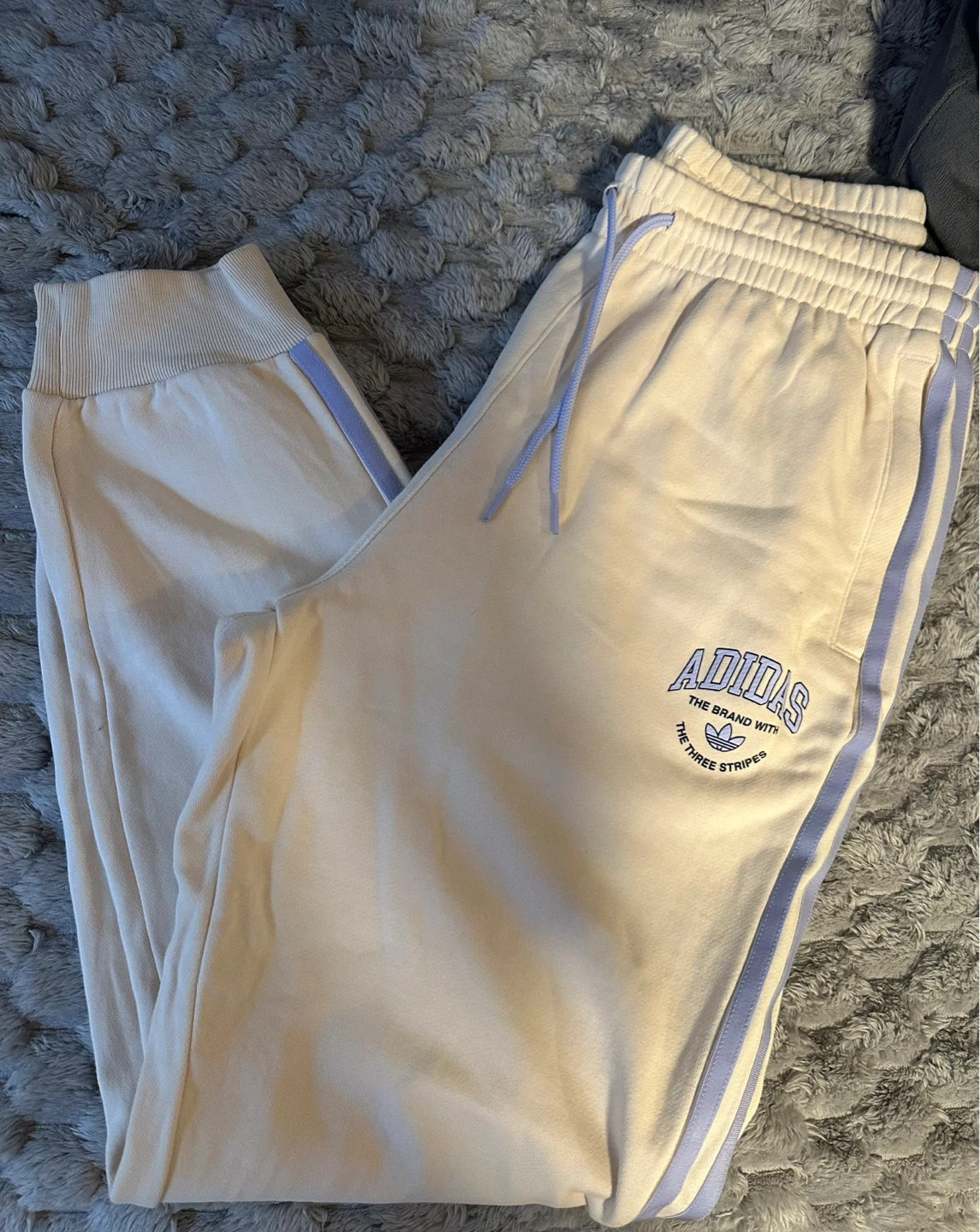 Adidas Sweatpants Cream Beige Blue - photo 2