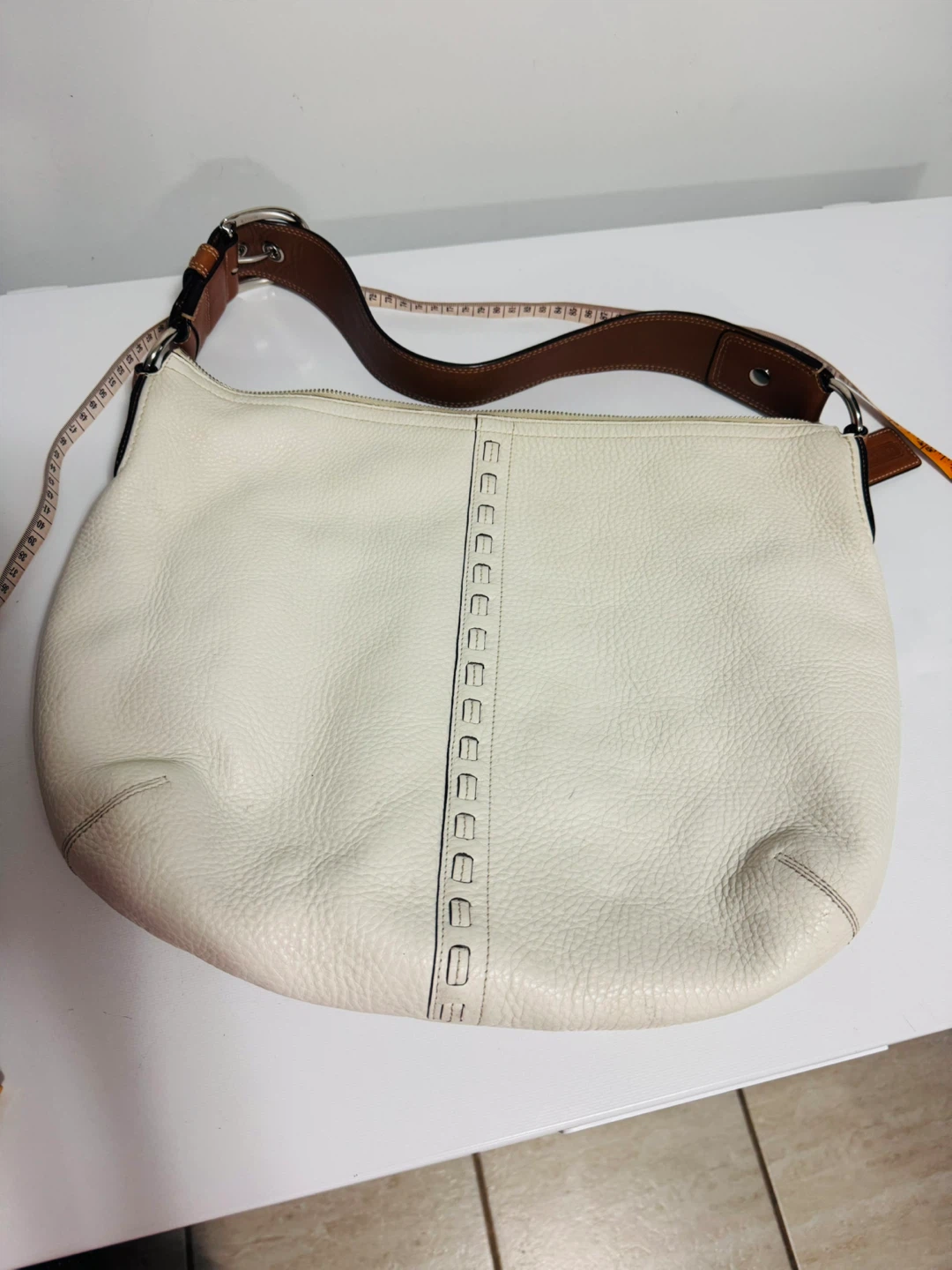 White Leather Hobo Bag