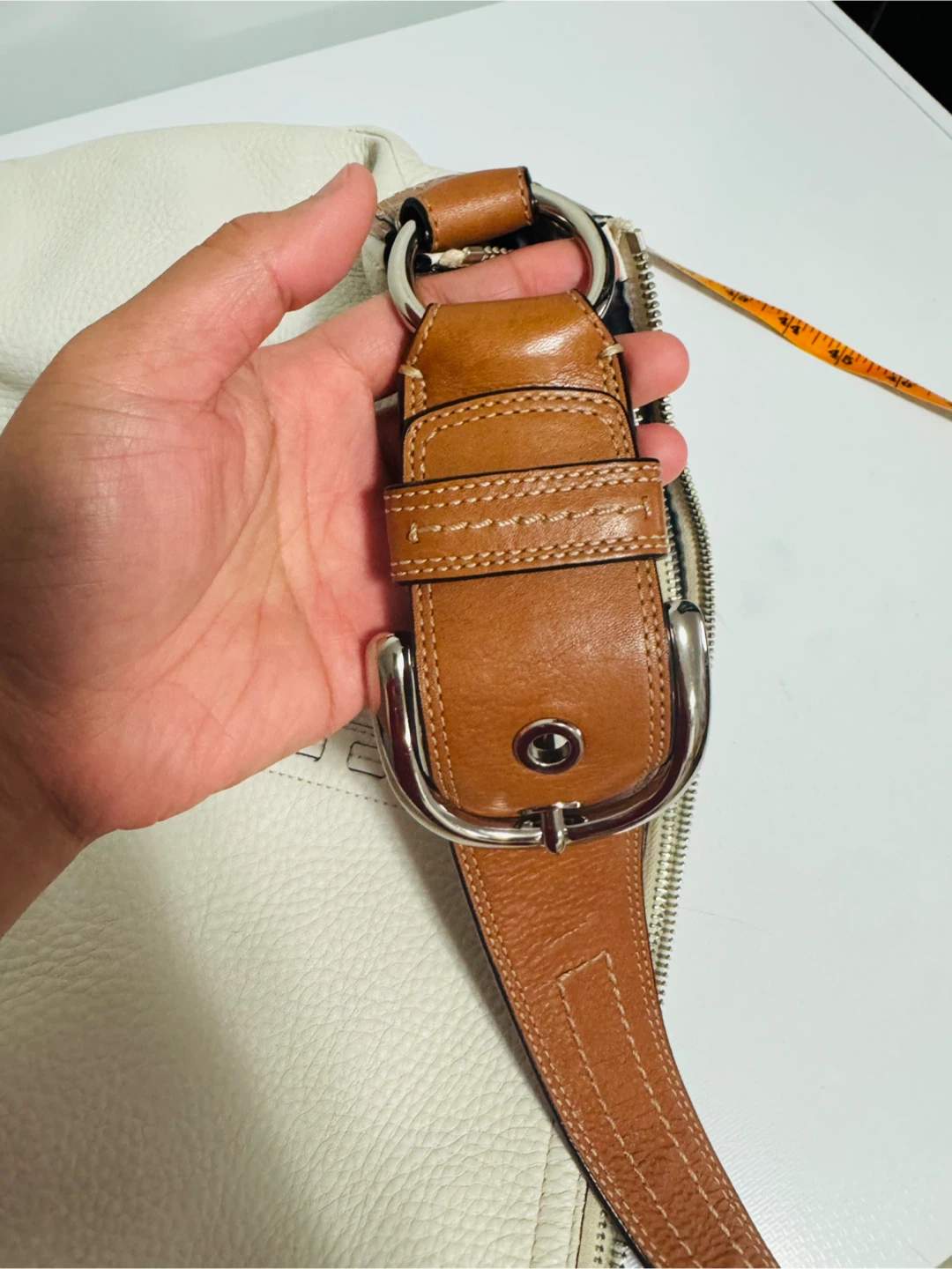 White Leather Hobo Bag - photo 2