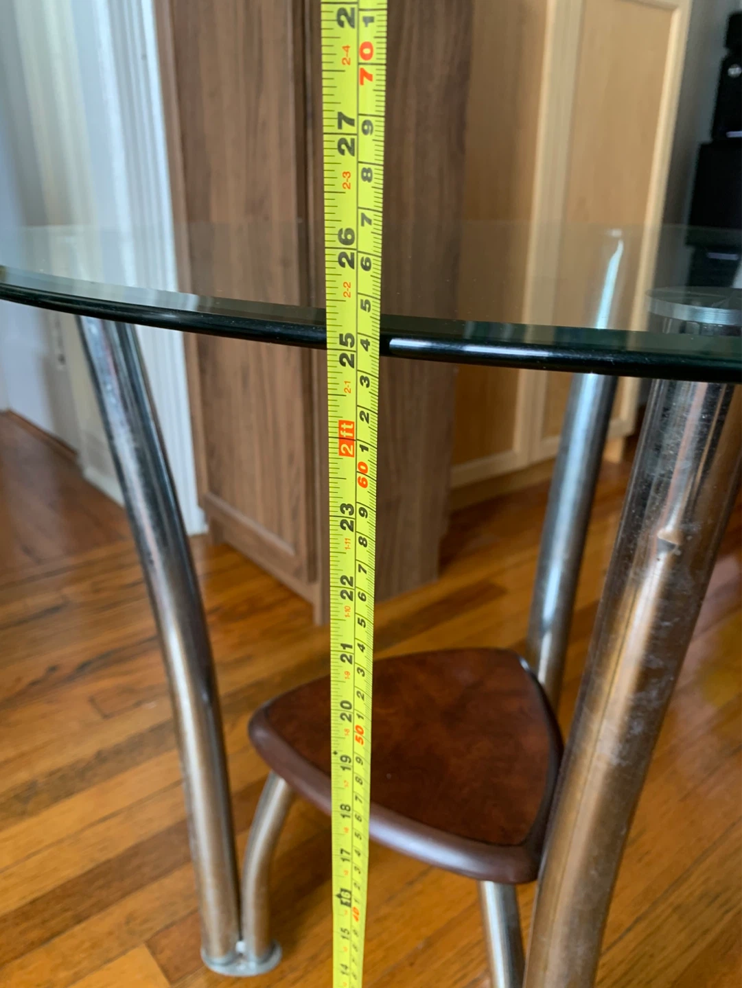 Glass Top Accent Table with Chrome Legs - photo 3