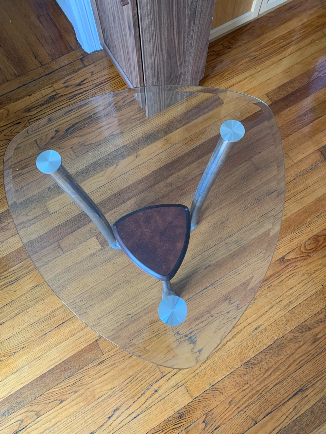 Glass Top Accent Table with Chrome Legs - photo 2