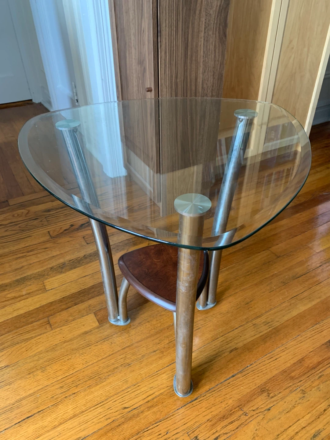 Glass Top Accent Table with Chrome Legs