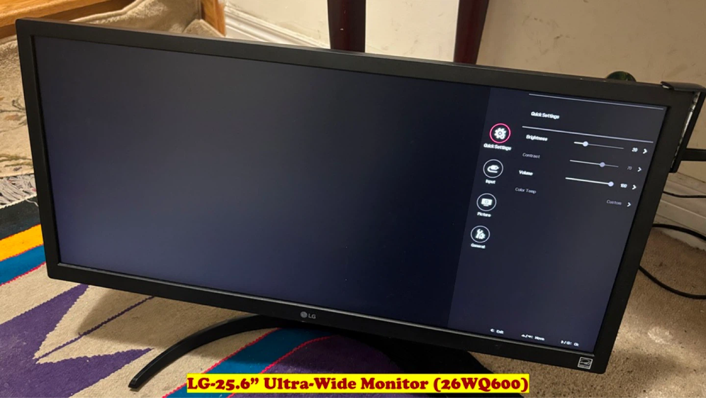 LG-25.6” Ultra-Wide Monitor (26WQ600)