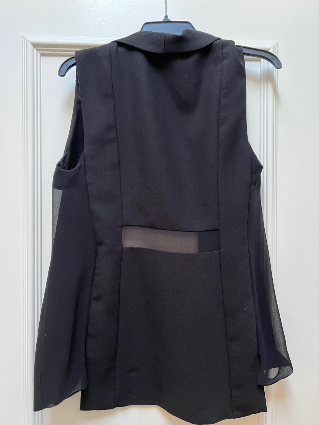 Black ZARA BASIC Vest with Sheer Panels - photo 2