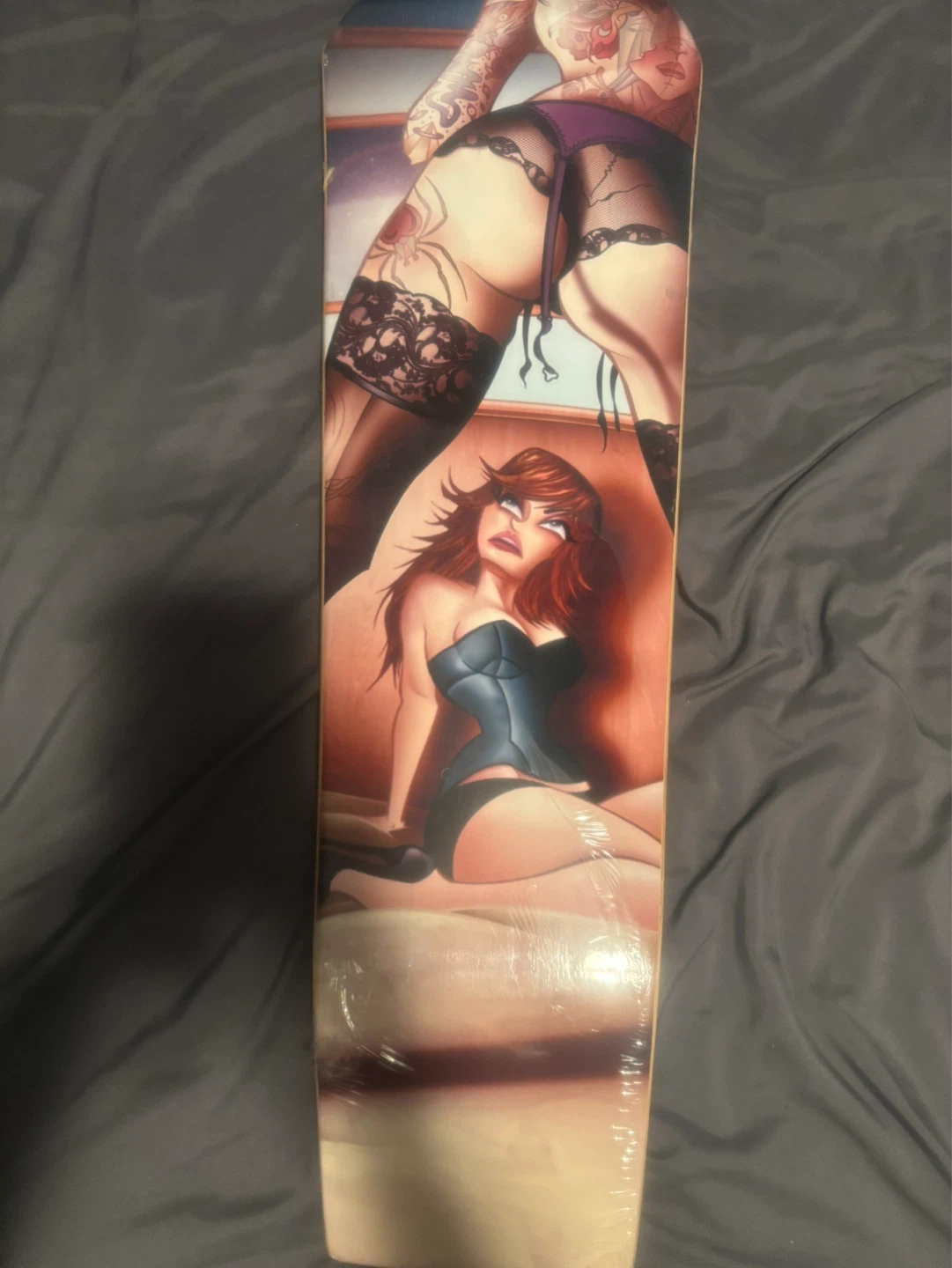 Two  Coffin Style display Skateboards Pin-up Art - photo 3
