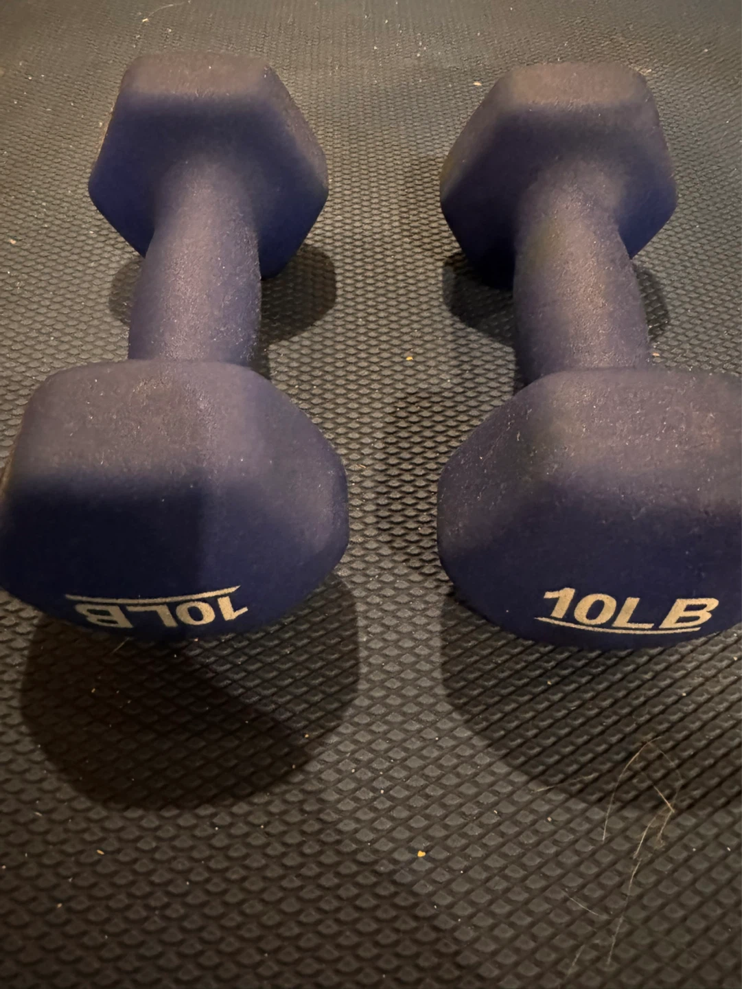Pair of 10lb Rubber Dumbbells