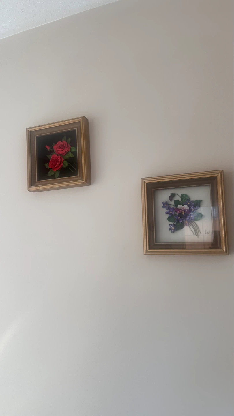 Framed Silk Flower Arrangement