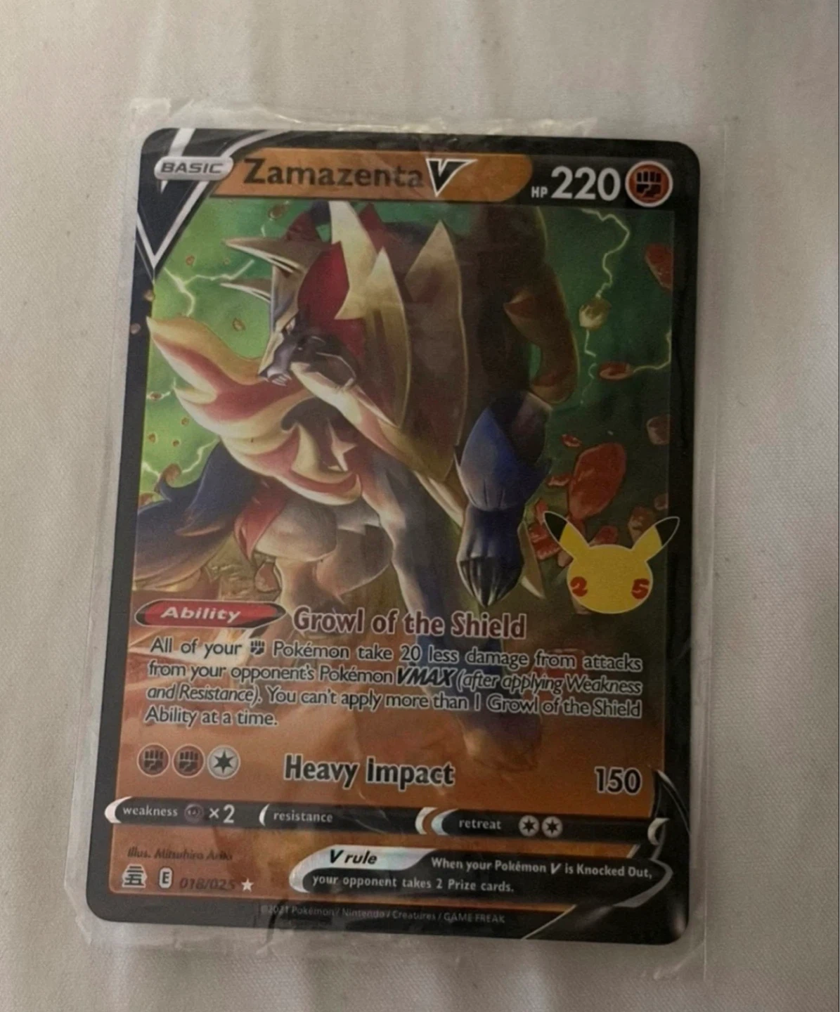 Pokémon Zamazenta V Trading Card