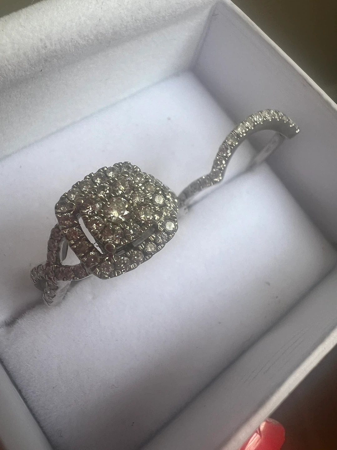 10K White Gold Diamond Ring Set - photo 2
